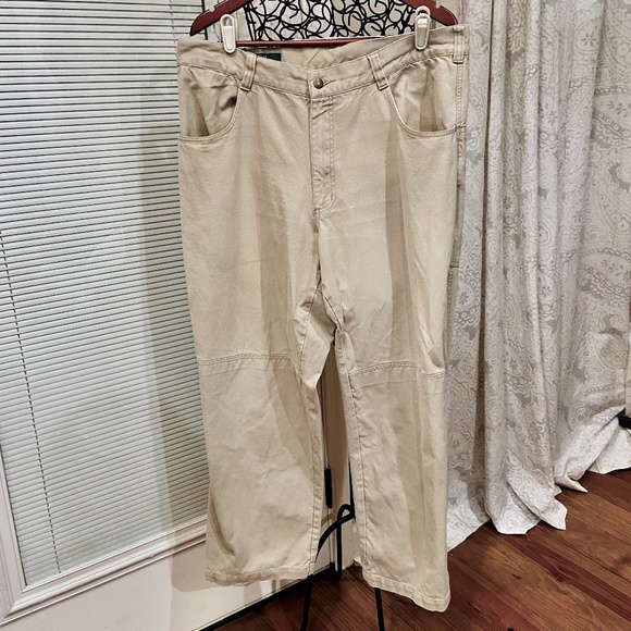 N5-ORVIS Classic Khaki Flat Front Heavy Cotton Canvas Pants - Picture 3 of 16